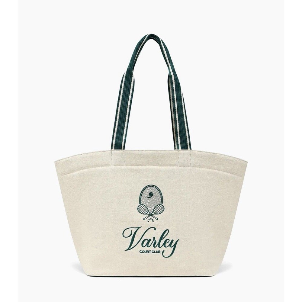 Varley Women's Robinson Canvas Club Tote Bag Ivory Forest One Size New